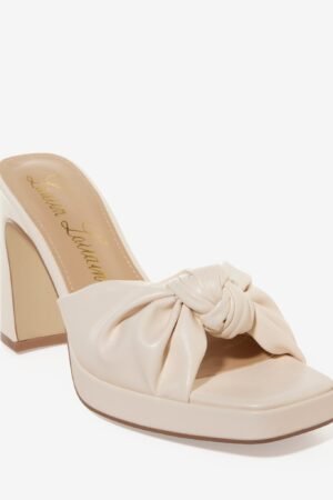 Knotted Strap Heel Ivory