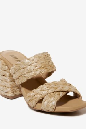 Raffia Band Block Heel Natural