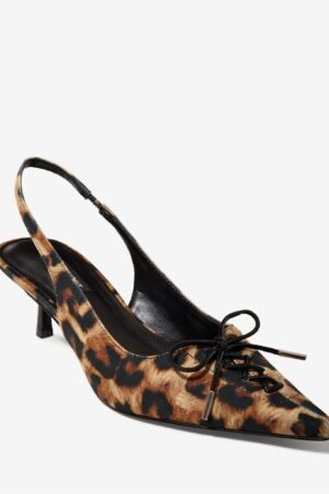 Print Sling-Back Kitten Heel Natural Multi